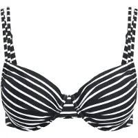 s.Oliver Bügel-Bikini-Top "Hill", Damen, Gr. 38, Cup D, schwarz-weiß (schwarz, weiß, gestreift), Microfaser, Polyamid, Bikini-Oberteile Bügel-Bikini-Top, mit Doppelträger