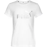 Puma Ess+ Metallic Logo T-Shirt Mädchen white 164