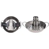 Vaggan Kipgrill Barbecue 22cm - Silberfarbener Hähnchengrill für BBQ Genuss