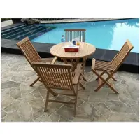 Lestix International Teak Klappstuhl Alessandria (2 Stück) ohne Auflage - Lehne: 110cm