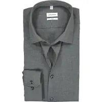 Seidensticker Businesshemd "Schwarze Rose", Herren, Gr. XXL (45), normale Ärmellängen, grau, 100% Baumwolle, unifarben, slim fit, 2-Knopf-Manschette, Hemden Businesshemd, Slim 1/1 Kentkragen Uni