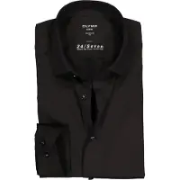 Olymp Luxor Jersey Stretch Hemd 24/Seven Schwarz - 48