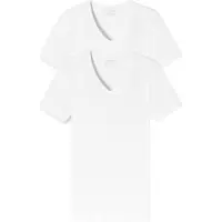 Schiesser T-Shirt "T-Shirt 2PACK T-shirt 2er Pack", Herren, Gr. 4XL, weiß, Obermaterial: 95% Baumwolle CO. 5% Elasthan EL., Shirts T-Shirt