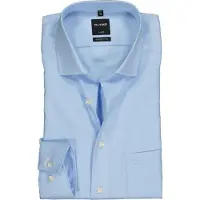 Olymp Businesshemd "Luxor modern fit", Herren, Gr. 48, N-Gr, blau (hellblau), Web, Obermaterial: 100% Baumwolle, modern fit, Hemden Businesshemd
