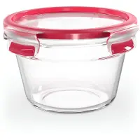EMSA Aufbewahrungsbecher "Clip & Close Glas" 2 tlg. 0,9 Liter, rund, Stapelkante, backofengeeignet, auslaufsicher