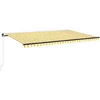 vidaXL Markise Manuell Einziehbar 500x300 cm Gelb und Weiß