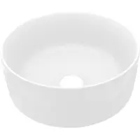vidaXL s Waschbecken Rund Matt Weiß 40x15 cm Keramik