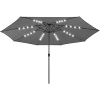 vidaXL Sonnenschirm mit LED-Beleuchtung 400 cm Anthrazit