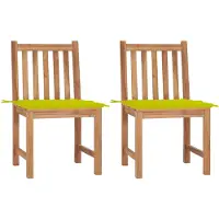 vidaXL Gartenstühle 2 Stk. mit Kissen Massivholz Teak