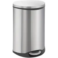EKO Shell Bin Abfalleimer Matt Silber Edelstahl 50L