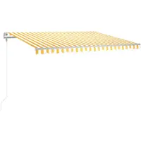 vidaXL Automatische Markise mit LED & Windsensor 450x300 cm Gelb/Weiß