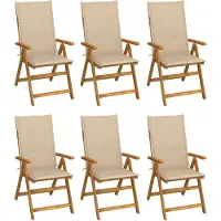 vidaXL Klappstühle 6 Stk. mit Auflagen Massivholz Akazie