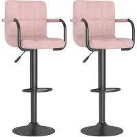 vidaXL Barhocker 2 Stk. Rosa Samt