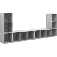 vidaXL TV-Schränke 4 Stk. Betongrau 107x35x37 cm Holzwerkstoff