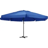 vidaXL Sonnenschirm mit Aluminium-Mast 500 cm Azurblau