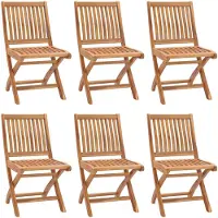 vidaXL Klappstühle, 6 Stück, Massivholz Teakholz