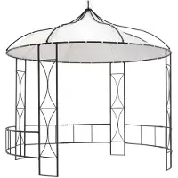 vidaXL Pavillon 300 x 290 cm Weiß Rund