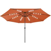 vidaXL Sonnenschirm mit LED-Beleuchtung 400 cm Terrakotta