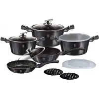 Berlinger Haus BH/6886, Gemischtes Set, Grau, Aluminium, Marmor, Schwarz, Ergonomisch, Soft Touch