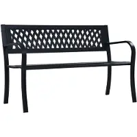 vidaXL Gartenbank 125 cm Schwarz Stahl