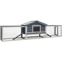 vidaXL Kaninchenstall Grau 310x70x87 cm Kiefer & Tanne Massivholz