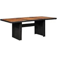 vidaXL Garten-Esstisch Schwarz 200x100x74 cm Poly Rattan