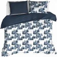 De Witte Lietaer Bettbezug, North Eclipse Blue - 260 x 240 cm + 2x 60x70 cm - Baumwollflanell