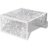 vidaXL Couchtisch Silbern Geometrisches Lochmuster Aluminium