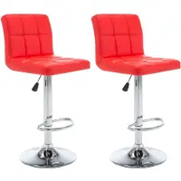 vidaXL Barhocker 2 Stk. Rot Kunstleder