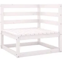 vidaXL Garten-Ecksofa Weiß Massivholz Kiefer