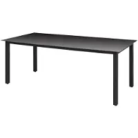 vidaXL Gartentisch Schwarz 190x90x74 cm Aluminium und Glas