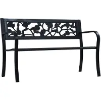 vidaXL Gartenbank 125 cm Schwarz Stahl