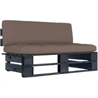 vidaXL Garten-Mittelsofa aus Paletten Schwarz Kiefernholz Imprägniert