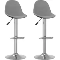 vidaXL Barhocker 2 Stk. Grau Stoff