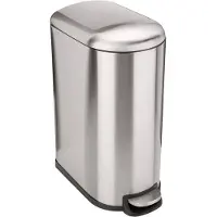 Kitchen Move 40-liter-treteimer aus silberfarbenem edelstahl - BAT-95976-002
