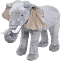vidaXL Kuscheltier "Tautendorf" aus Polyester in Grau. Abmessungen (B/H) 76x62 cm