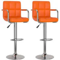 vidaXL Barhocker 2 Stk. Orange Kunstleder