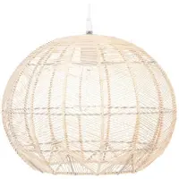 Atmosphera Hängeleuchte über Esstisch KITA, Rattan, Ø 38 cm