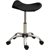 Möbelando Bürostuhl "Hamminkeln" aus Kunstleder (60% PVC, 25% Polyester, 15% Baumwolle), verchromter Stahl in Schwarz. Abmessungen (B/H/T) 44x57x44 cm