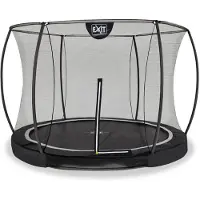 Exit Black Edition Trampolin ø305cm, Bodentrampolin, Rund, für Kinder, Schwarz