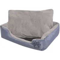 vidaXL Hundebett mit gepolstertem Kissen Größe M Grau