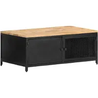 vidaXL Couchtisch 90x50x37 cm Raues Mango-Massivholz