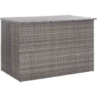 vidaXL Garden-Auflagenbox Grau 150x100x100 cm Poly Rattan