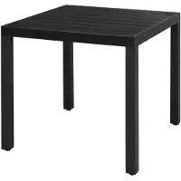vidaXL Gartentisch Schwarz 80x80x74 cm Aluminium und WPC