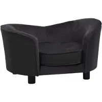 vidaXL Hundesofa Schwarz 69x49x40 cm Plüsch und Kunstleder