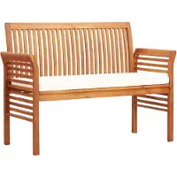 vidaXL 2-Sitzer Gartenbank mit Kissen 120 cm Massivholz Akazie