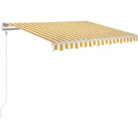 vidaXL Markise Automatisch Einziehbar 350x250 cm Gelb und Weiß