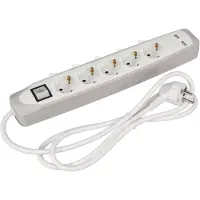 Perel EB5CGUSB-G, 1 m, Drinnen, Typ F, Typ E, IP20, Polypropylen (PP)