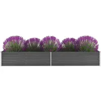 vidaXL Garten-Hochbeet Verzinkter Stahl 320x80x45 cm Grau