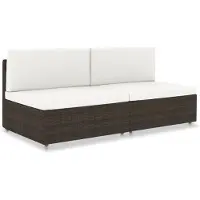 vidaXL Modulares 2-Sitzer-Sofa Poly Rattan Braun